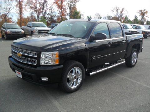 Black Chevrolet Silverado 1500 LTZ Crew Cab 4x4.  Click to enlarge.