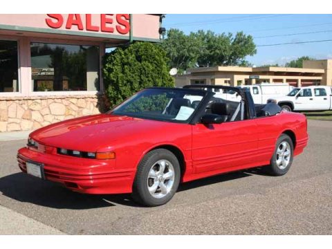 Bright Red Oldsmobile Cutlass Supreme Convertible.  Click to enlarge.