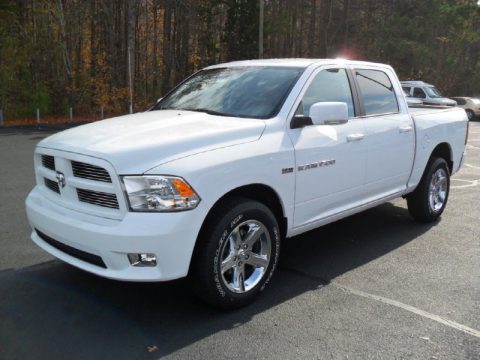 Bright White Dodge Ram 1500 Sport Crew Cab 4x4.  Click to enlarge.