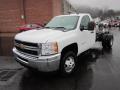 Front 3/4 View of 2012 Chevrolet Silverado 3500HD WT Regular Cab 4x4 Chassis #3