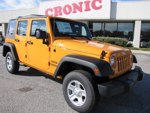 Dozer Yellow Jeep Wrangler Unlimited Sport 4x4.  Click to enlarge.