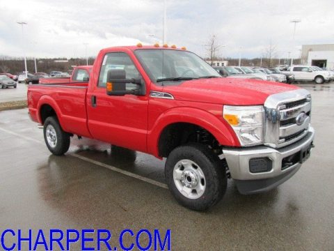 Vermillion Red Ford F250 Super Duty XLT Regular Cab 4x4.  Click to enlarge.