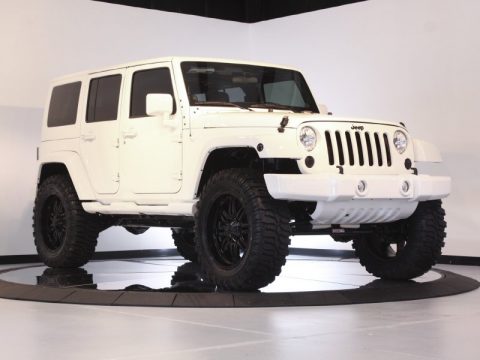 Bright White Jeep Wrangler Unlimited Sahara 4x4.  Click to enlarge.