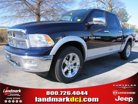 True Blue Pearl Dodge Ram 1500 Laramie Crew Cab.  Click to enlarge.