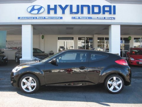 Ultra Black Hyundai Veloster .  Click to enlarge.