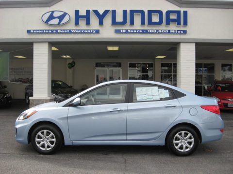 Clearwater Blue Hyundai Accent GLS 4 Door.  Click to enlarge.