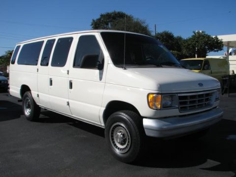 White Ford E Series Van E350 Club Wagon 15 Passenger.  Click to enlarge.