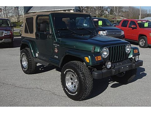 Forest Green Jeep Wrangler Sahara 4x4.  Click to enlarge.