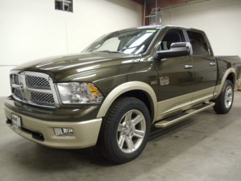 Sagebrush Pearl Dodge Ram 1500 Laramie Longhorn Crew Cab 4x4.  Click to enlarge.