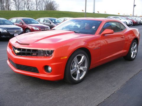 Inferno Orange Metallic Chevrolet Camaro SS/RS Coupe.  Click to enlarge.