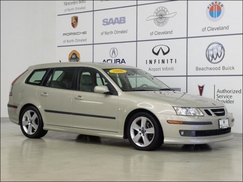 Parchment Silver Metallic Saab 9-3 Aero SportCombi Wagon.  Click to enlarge.
