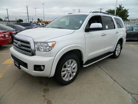 Blizzard White Pearl Toyota Sequoia Platinum.  Click to enlarge.