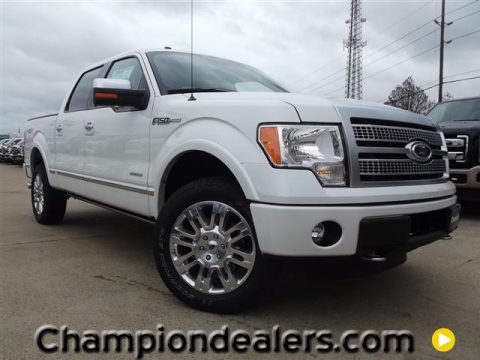 White Platinum Metallic Tri-Coat Ford F150 Platinum SuperCrew 4x4.  Click to enlarge.
