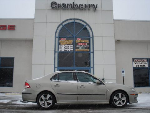 Parchment Silver Metallic Saab 9-3 Aero Sport Sedan.  Click to enlarge.