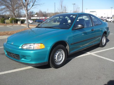 Aztec Green Metallic Honda Civic DX Coupe.  Click to enlarge.