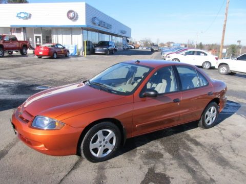 Sunburst Orange Metallic Chevrolet Cavalier LS Sedan.  Click to enlarge.