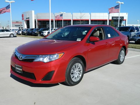 Barcelona Red Metallic Toyota Camry LE.  Click to enlarge.