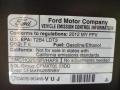 Info Tag of 2012 Ford F150 FX2 SuperCrew #31