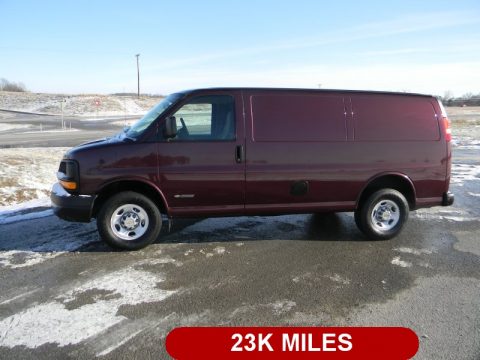 Berry Red Metallic Chevrolet Express 2500 CNG Cargo Van.  Click to enlarge.