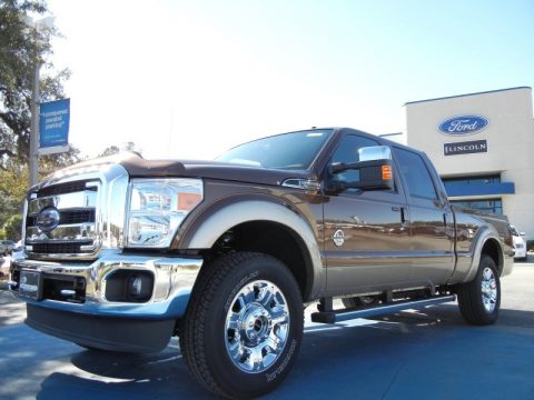 Golden Bronze Metallic Ford F250 Super Duty Lariat Crew Cab 4x4.  Click to enlarge.