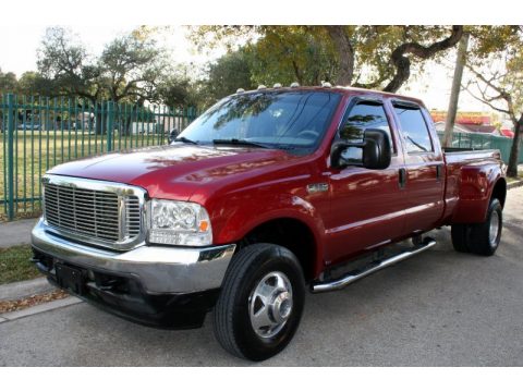 Toreador Red Metallic Ford F350 Super Duty Lariat Crew Cab 4x4 Dually.  Click to enlarge.