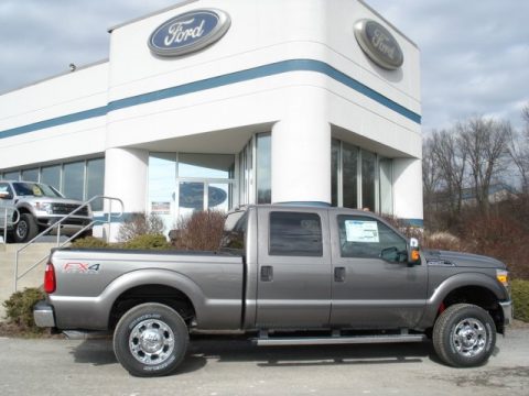 Sterling Grey Metallic Ford F250 Super Duty XLT Crew Cab 4x4.  Click to enlarge.