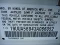 Info Tag of 2003 Acura TL 3.2 Type S #29 Info Tag of 2003 Acura TL 3.2 Type S #29