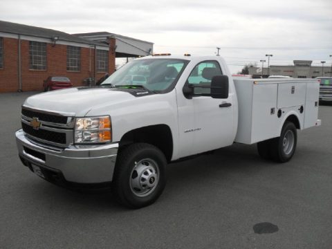 Summit White Chevrolet Silverado 3500HD WT Regular Cab 4x4 Commercial.  Click to enlarge.
