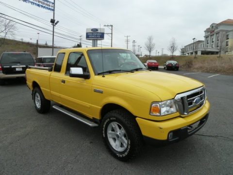 Screaming Yellow Ford Ranger XLT SuperCab 4x4.  Click to enlarge.