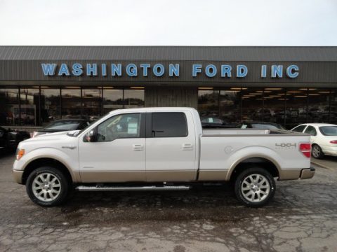 White Platinum Metallic Tri-Coat Ford F150 King Ranch SuperCrew 4x4.  Click to enlarge.