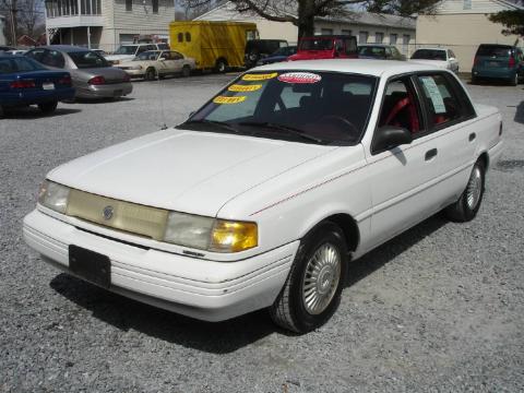 Oxford White Mercury Topaz GS Sedan.  Click to enlarge.
