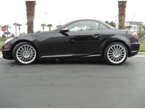 Black Mercedes-Benz SLK 55 AMG Roadster. Click to enlarge. Black Mercedes-Benz SLK 55 AMG Roadster. Click to enlarge.