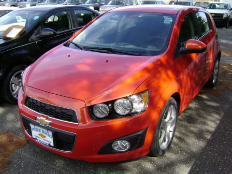 Inferno Orange Metallic Chevrolet Sonic LTZ Hatch.  Click to enlarge.