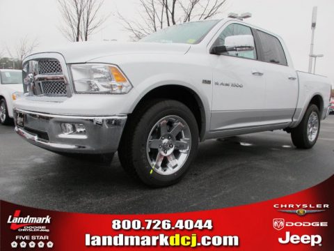 Bright White Dodge Ram 1500 Laramie Crew Cab.  Click to enlarge.