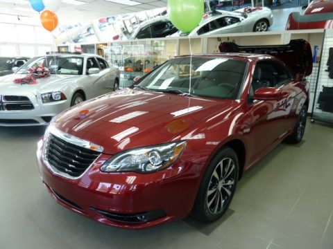 Deep Cherry Red Crystal Pearl Coat Chrysler 200 S Hard Top Convertible.  Click to enlarge.