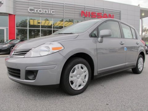 Magnetic Gray Metallic Nissan Versa 1.8 S Hatchback.  Click to enlarge.