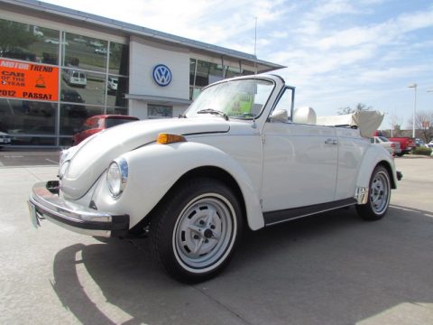 White Volkswagen Beetle Convertible.  Click to enlarge.