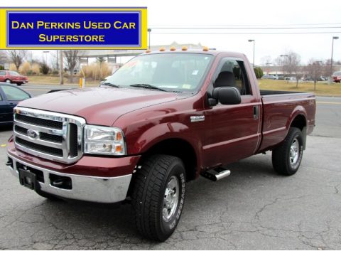 Dark Toreador Red Metallic Ford F250 Super Duty XLT Regular Cab 4x4.  Click to enlarge.