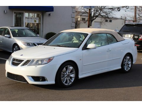 Arctic White Saab 9-3 Aero Convertible. Click to enlarge.