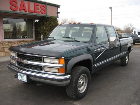 Meadow Green Metallic Chevrolet C/K 3500 K3500 Silverado Crew Cab 4x4.  Click to enlarge.