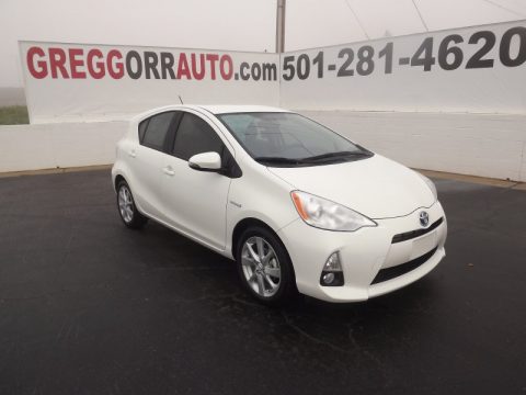 Super White Toyota Prius c Hybrid Four.  Click to enlarge.