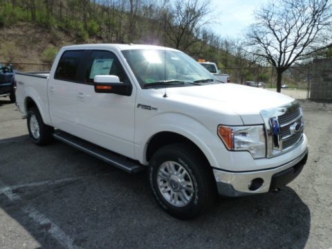 White Platinum Metallic Tri-Coat Ford F150 Lariat SuperCrew 4x4.  Click to enlarge.