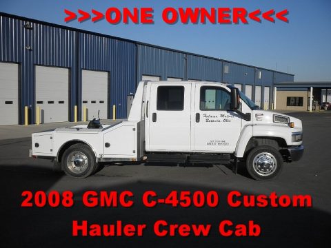 Summit White GMC C Series Topkick C4500 Crew Cab Hauler Truck.  Click to enlarge.