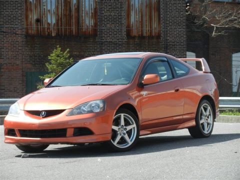 Blaze Orange Metallic Acura RSX Type S Sports Coupe.  Click to enlarge.