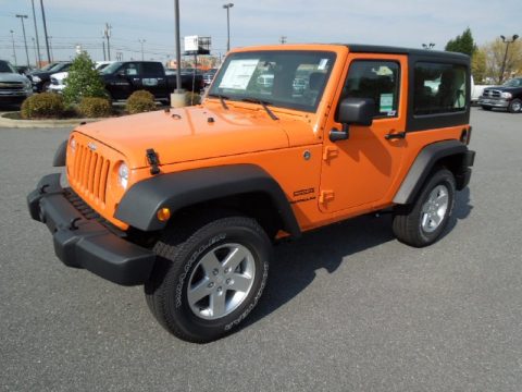 Crush Orange Jeep Wrangler Sport S 4x4.  Click to enlarge.