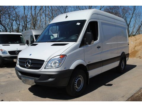 Arctic White Mercedes-Benz Sprinter 2500 High Roof Cargo Van.  Click to enlarge.