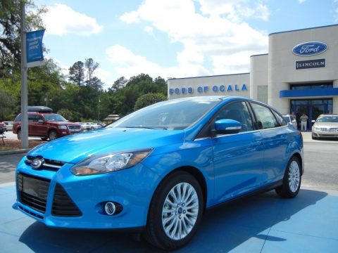 Blue Candy Metallic Ford Focus Titanium Sedan.  Click to enlarge.