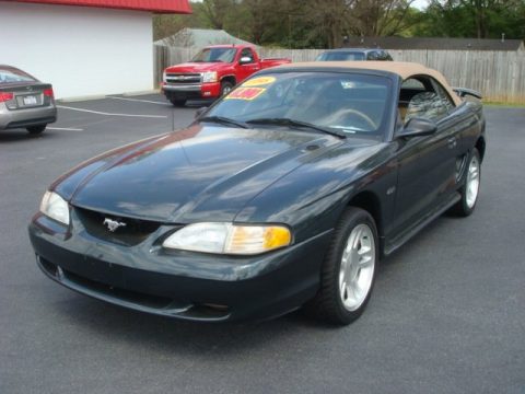 Dark Green Satin Metallic Ford Mustang GT Convertible.  Click to enlarge.