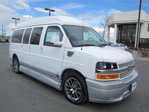 Summit White Chevrolet Express 1500 AWD Passenger Conversion Van.  Click to enlarge.