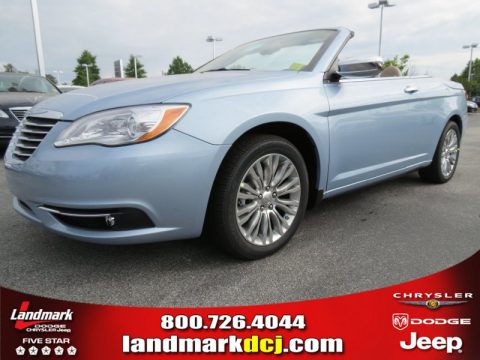 Crystal Blue Pearl Coat Chrysler 200 Limited Convertible.  Click to enlarge.